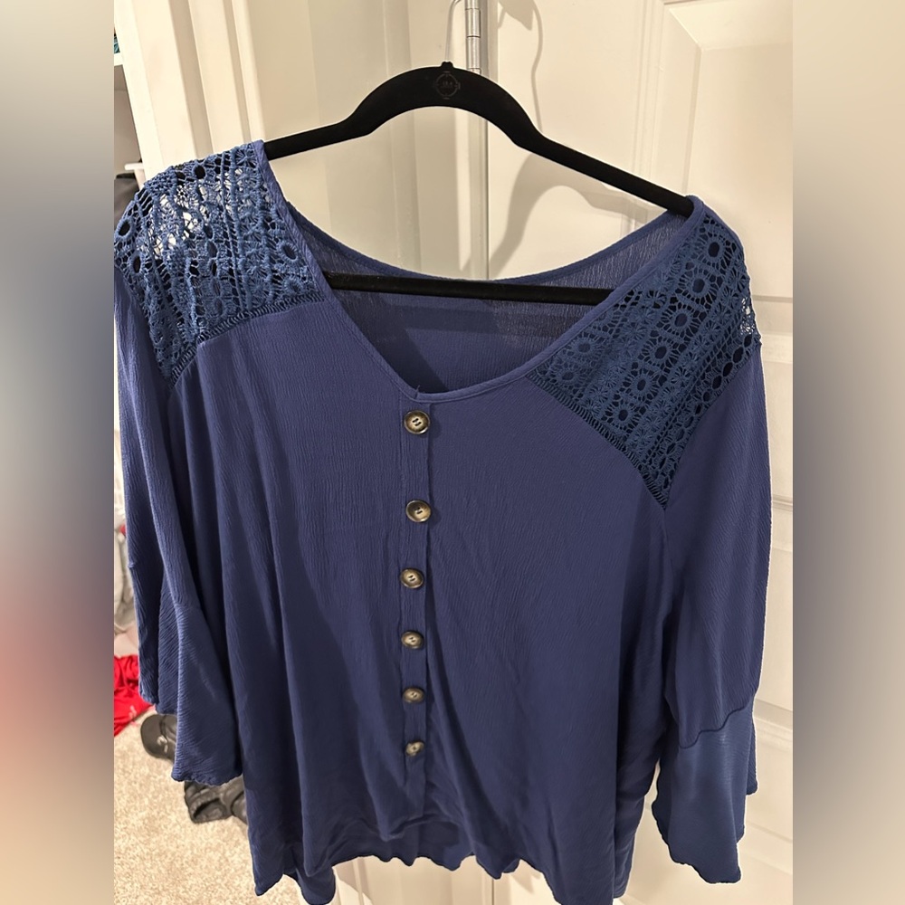 Blue lightweight blouse
